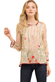 entro Always in Bloom Floral  Embroidered Top
