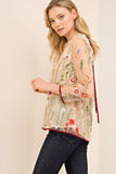 Always in Bloom Floral  Embroidered Top, Sand
