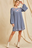 Floral Embroidered Babydoll Dress