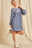 Floral Embroidered Babydoll Dress