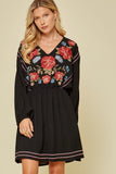 Embroidered Fit & Flare Dress