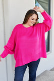 Hot Pink Reverse Seam Sweater
