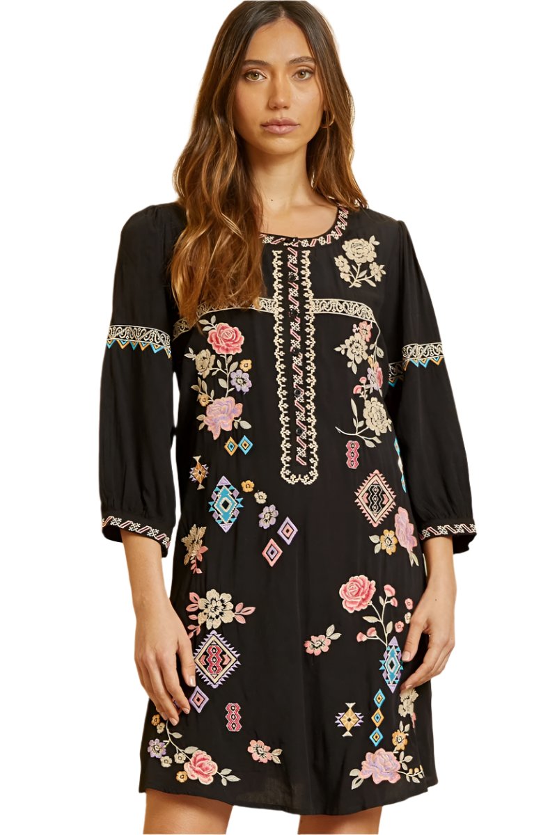 Savanna Jane Floral & Aztec Embroidered Dresses - Andree By Unit Savanna Jane Floral & Aztec Embroidered Dresses - Andree By Unit