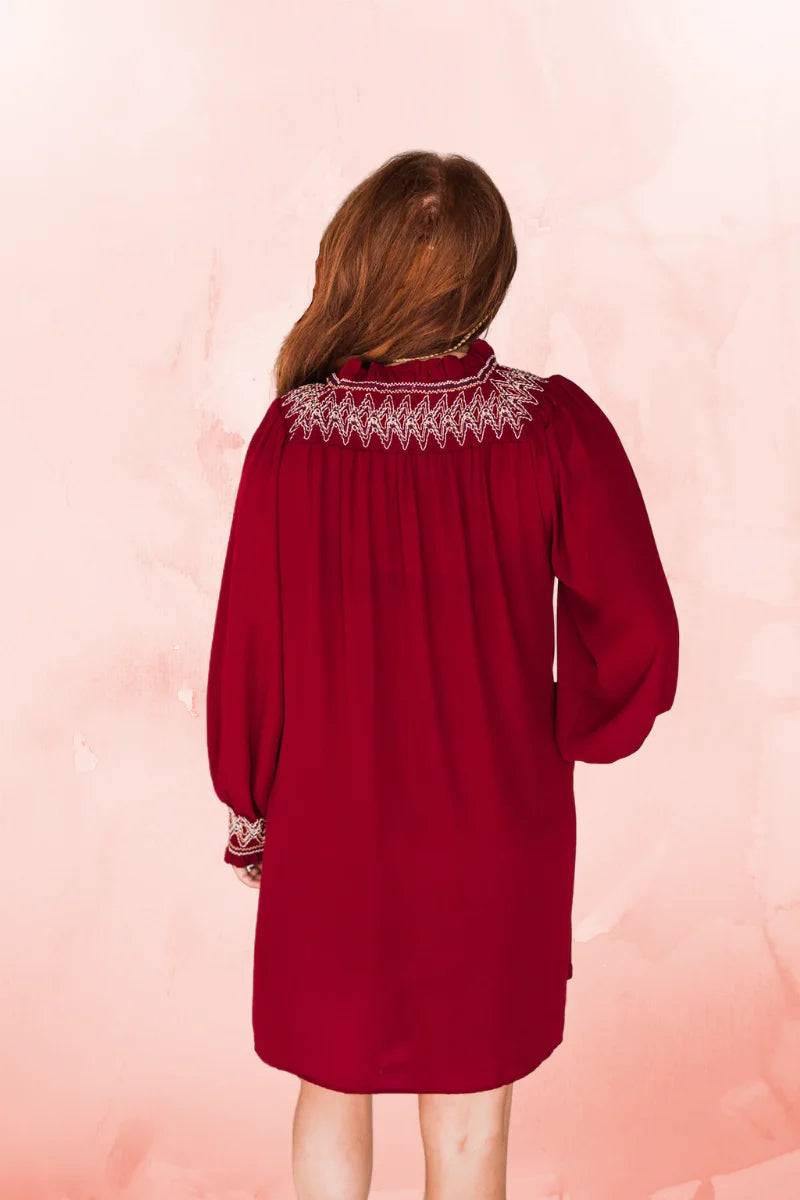 Layerz Embroidered smocked dress Violet Skye Boutique Layerz Embroidered smocked dress Violet Skye Boutique
