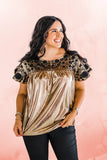 Embroidered Metallic Top, Gold