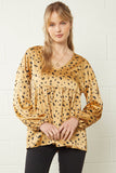 Leopard & Babydoll Blouse, Taupe