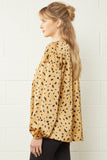 Leopard & Babydoll Blouse, Taupe