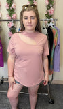 Front Cutout Top, Pink