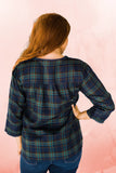Plaid Embroidered Top