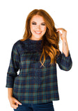Layerz plaid embroidered Top