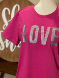Love Glitter Graphic Tee Shirt