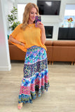 Mixed Print Tiered Skirt
