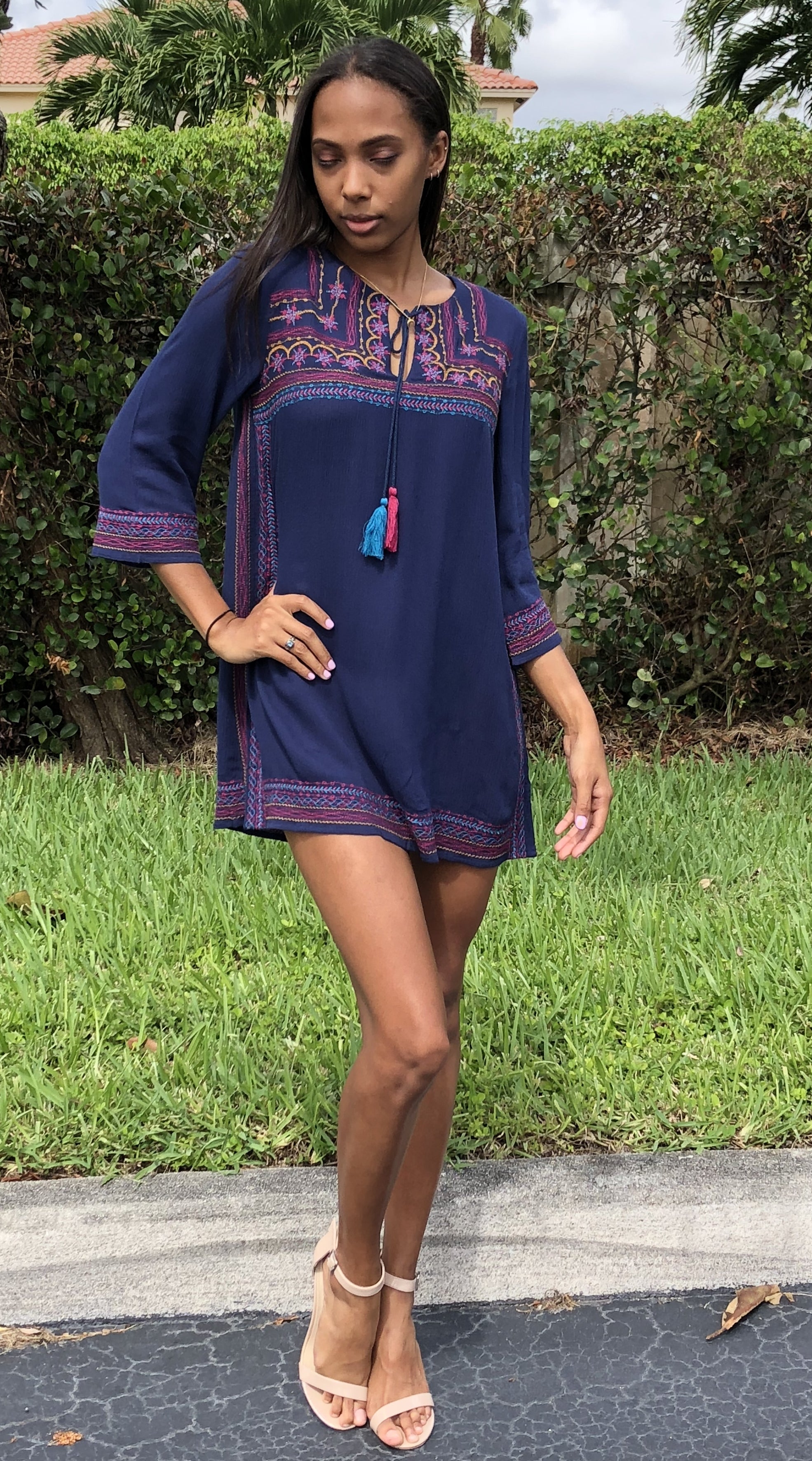 Gypsy Love Embroidered Shift Dresses - Thml Gypsy Love Embroidered Shift Dresses - Thml