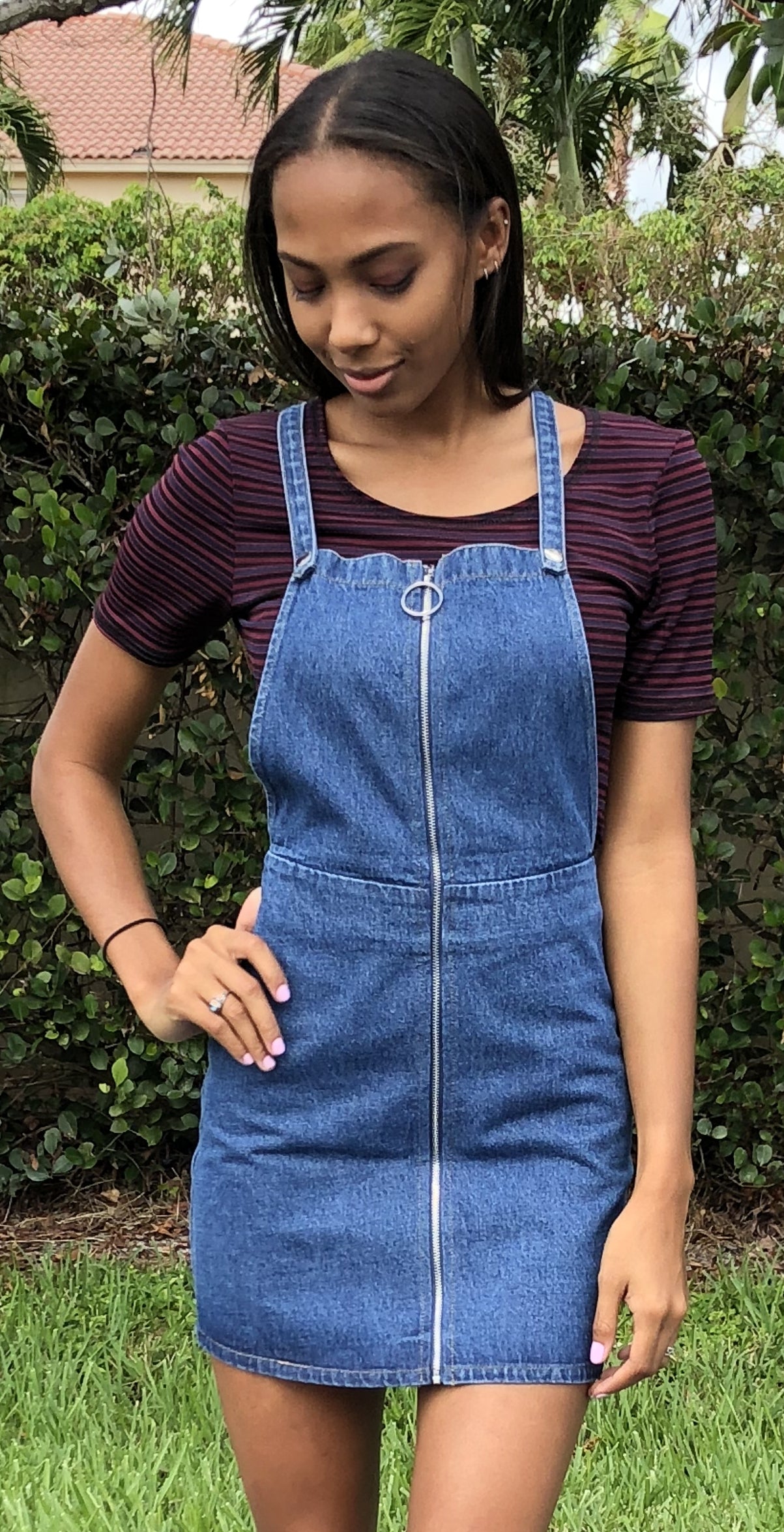 Denim Overall Dress Ripped Blue Jean Dress Girls' Ripped