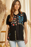 andree by unit / savanna jane Embroidered Button Down Blouse
