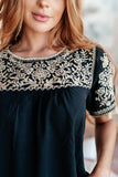 Embroidered Tassel Top