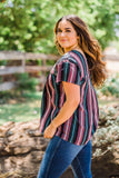 Striped & Embroidered Top