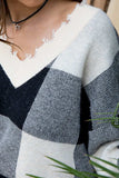 Plaid Frayed Sweater