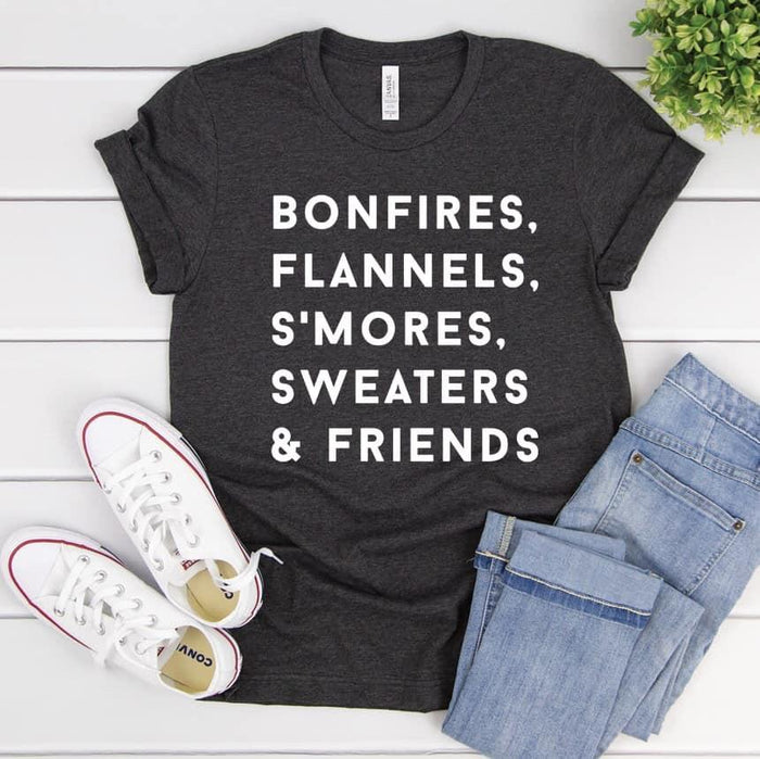 Bonfires & Flannels Graphic Tee Shirt