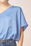 One Shoulder Top, Chambray