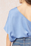 One Shoulder Top, Chambray