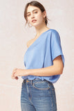 One Shoulder Top, Chambray