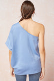 One Shoulder Top, Chambray