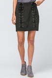 High Waist Grommet Mini Skirt, Black