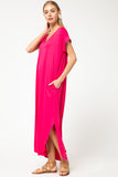 Everyday Pocket Maxi Dress, Hot Pink