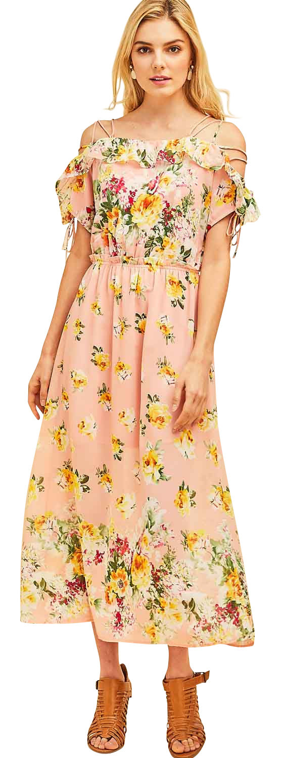 Entro floral lace up maxi dress Violet Skye Boutique Entro floral lace up maxi dress Violet Skye Boutique