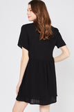 Embroidered & Tassel Mini Dress, Black