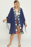 Entro Navy Crochet Kimono