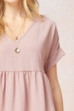 Textured Babydoll Top, Rosewood