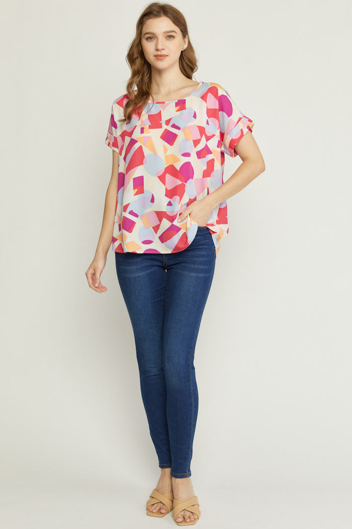 entro USA Abstract printed top