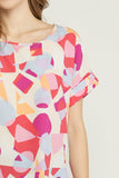 Abstract Printed Blouse, Coral