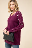 entro pearl embellished sweater 