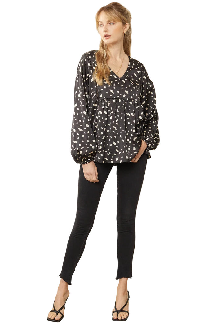 entro USA Leopard & Babydoll Blouse