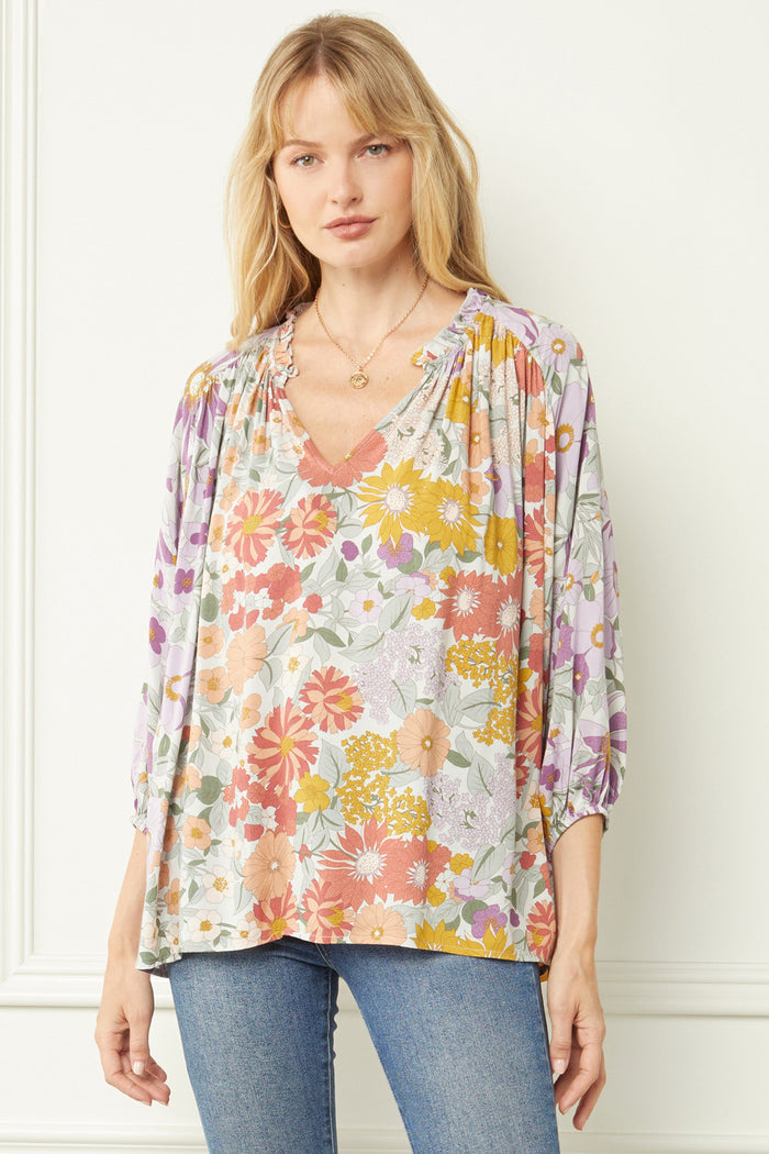 Buy LUCKY BRAND FLORAL CROP TEE for USD 9.99