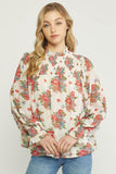 entro USA Smudged Floral Blouse