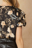 Floral & Ruffle Blouse