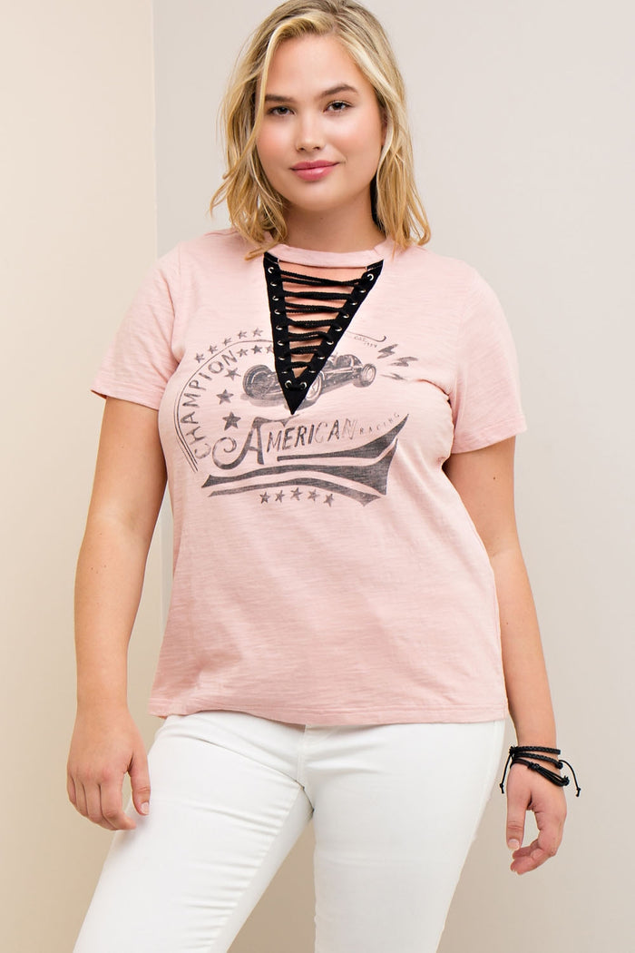 entro Lace Up Graphic Tee