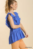 Tiered Ruffle Babydoll Top, Blue