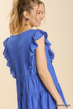 Tiered Ruffle Babydoll Top, Blue