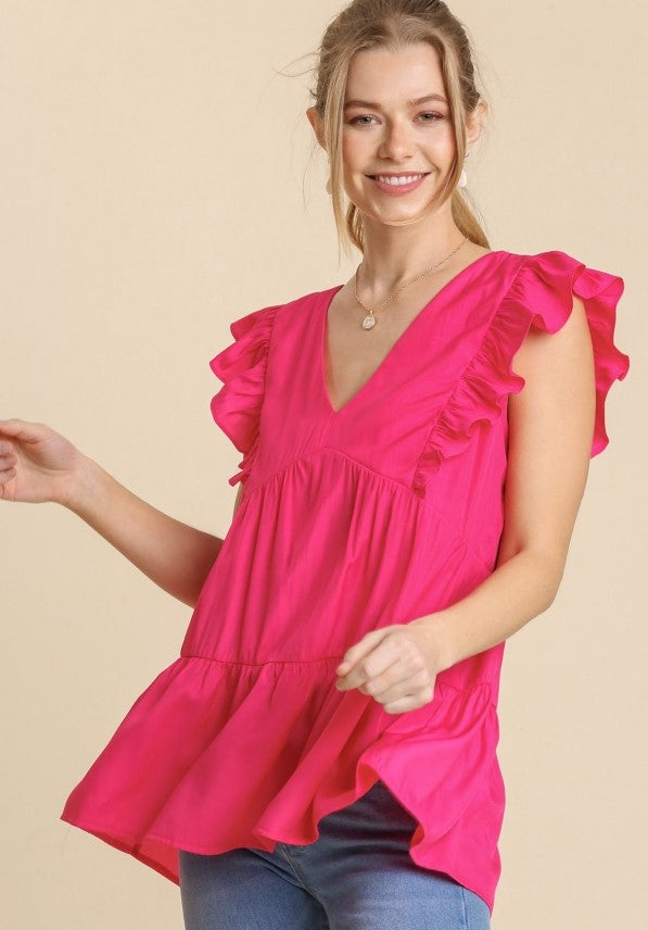 uMGEE USA Tiered Ruffle babydoll top