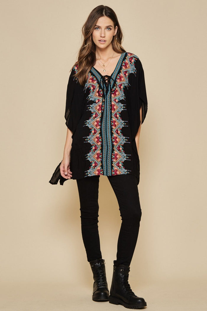 unit by Andree floral embroidered tunic