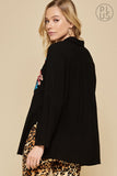 Floral Embroidered Tunic, Black