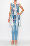 Origami Sueded & Lace Vest, Floral