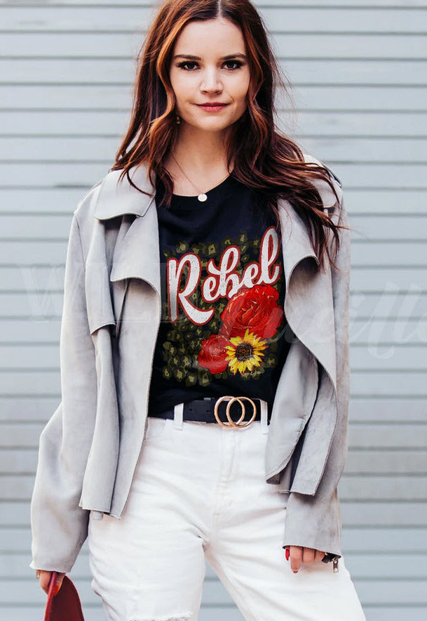 designer dramatisk misundelse Rebel Rose Graphic Tee – Violet Skye Boutique