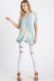 Out of the Blue Tie Dye Keyhole Top