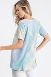 Out of the Blue Tie Dye Keyhole Top